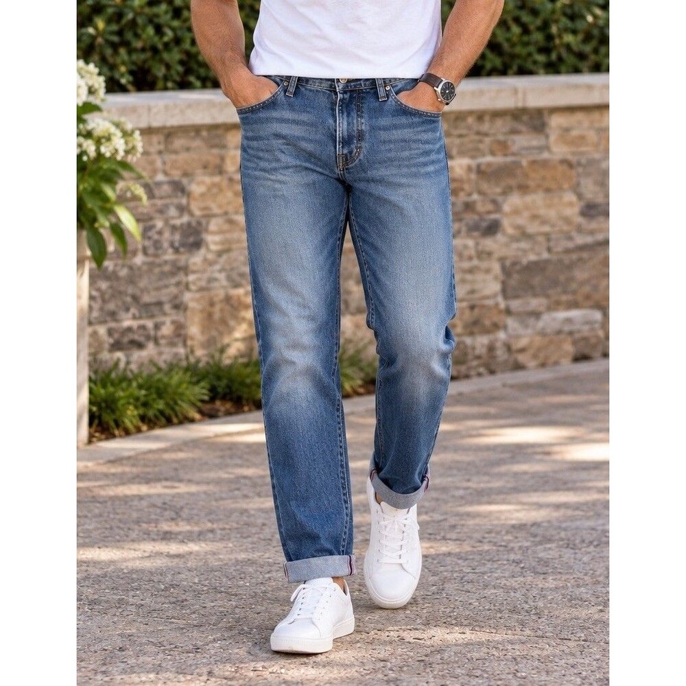 Imogene + Willie Denim Barton Slim Straight Jeans Selvedge 35” X 33”